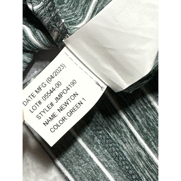 Johnnie O Shirt Men's Small Green Striped Performance Polo Short Sleeve JMP04190 - Picture 8 of 9